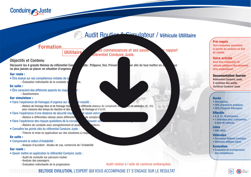 Programme Audit de conduite Poids Lourd à télécharger