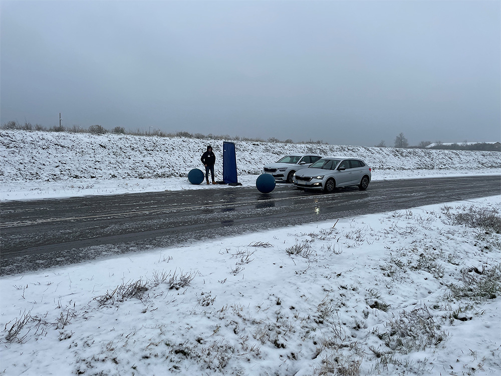 Exercice Freinage d'urgence sous la neige